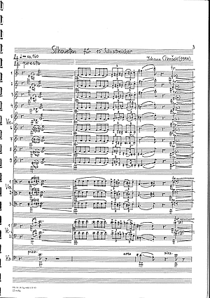 Das Bild zeigt ein Blatt mit Noten.