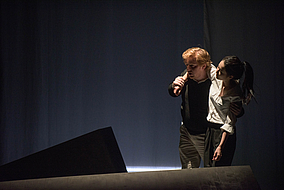 Scene from a performance of Zimmermann's opera "Weiße Rose"