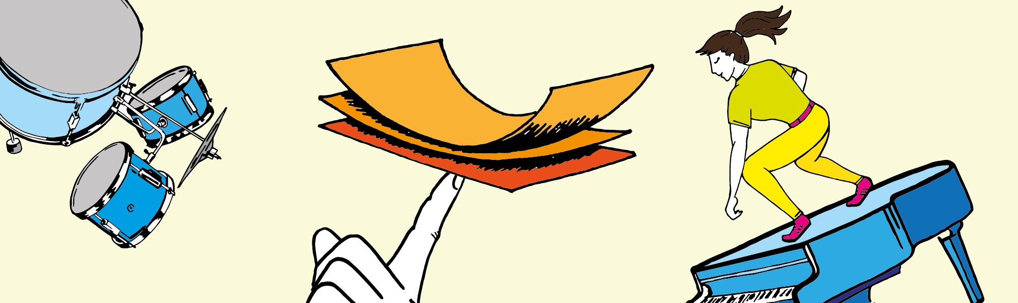 The picture shows drawings of instruments.