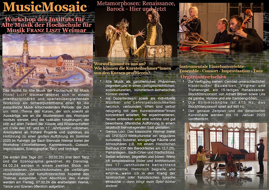Flyer MusicMosaic Seite 1 des Flyers MusicMosaic