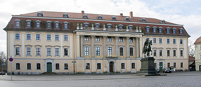 The picture shows a historical building.