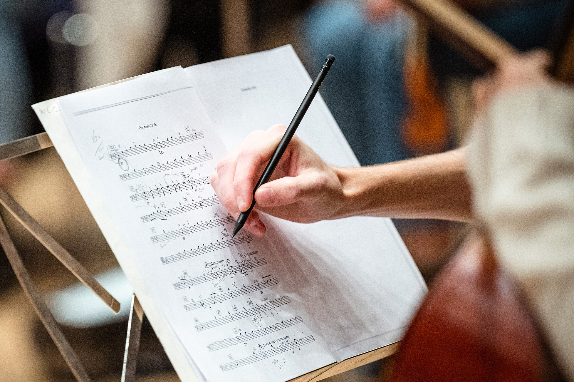 The picture shows a sheet of music