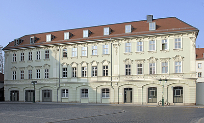 The picture shows a historical building.