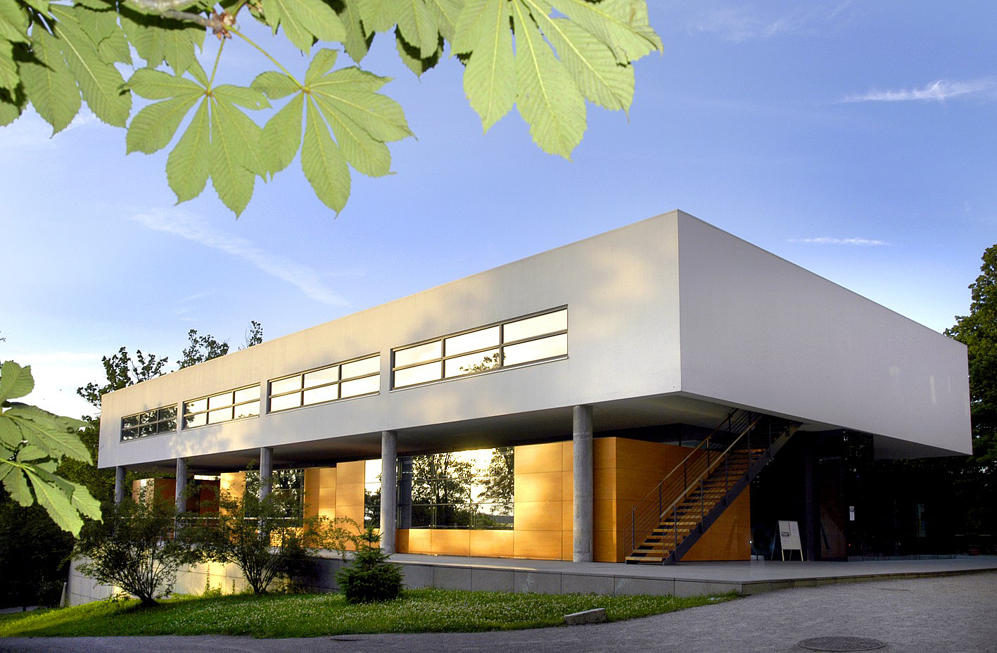 The image shows a modern building.