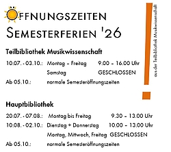Semesterferien Sommer 2026